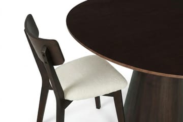 Siena spisegruppe 110 cm rund i røget eg med 4 Amelia spisestole med hynde - Røget eg - Møbler - Borde - Spisebordssæt