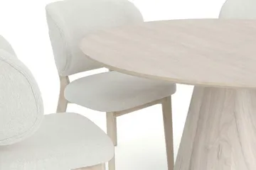 Siena spisegruppe 130 cm rund hvidolieret med 6 Eira-spisestole - Hvidolieret - Møbler - Borde - Spisebordssæt