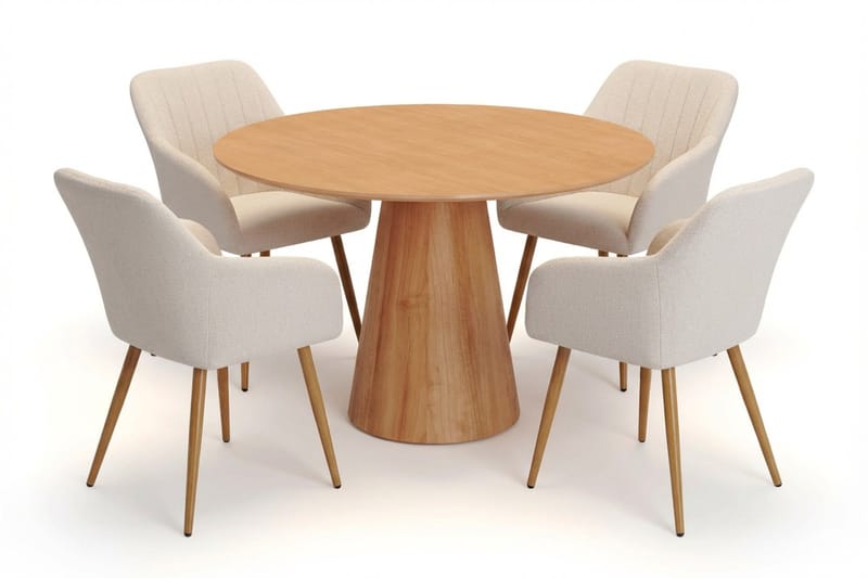 Siena spisegruppe rund 110 cm eg med 4 Filippa spisestole, Eg