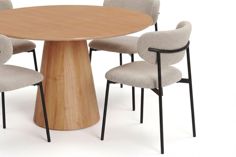 Siena spisegruppe rund 110 cm Eg med 4 Lucy-spisestole - Eg - Møbler - Borde - Spisebordssæt