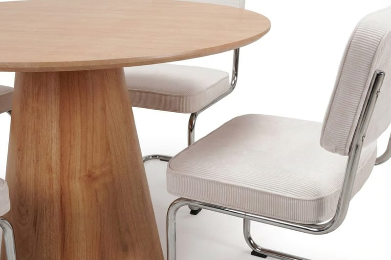 Siena spisegruppe rund 110 cm eg med 4 Milva spisebordsstole - Eg - Møbler - Borde - Spisebordssæt