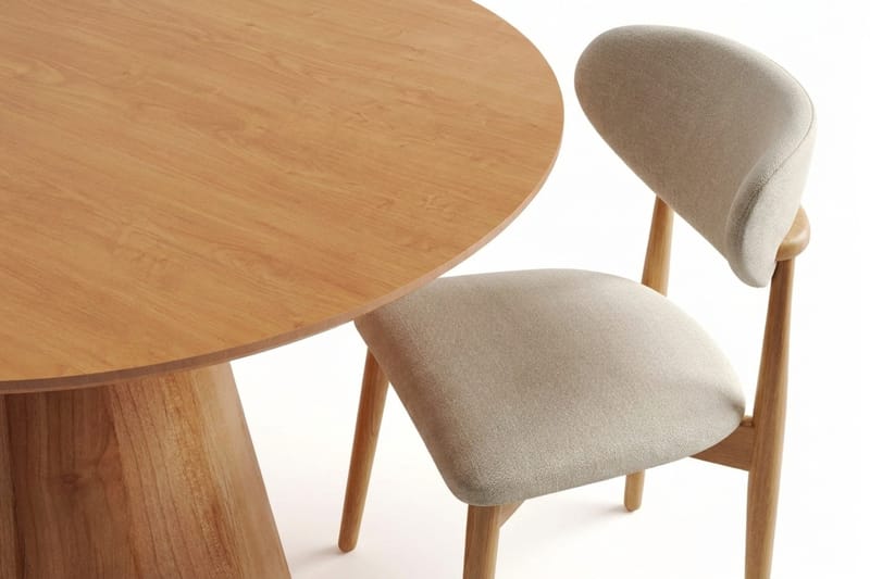 Siena spisegruppe rund 110 cm eg med 4 Molly spisestole - Eg - Møbler - Borde - Spisebordssæt