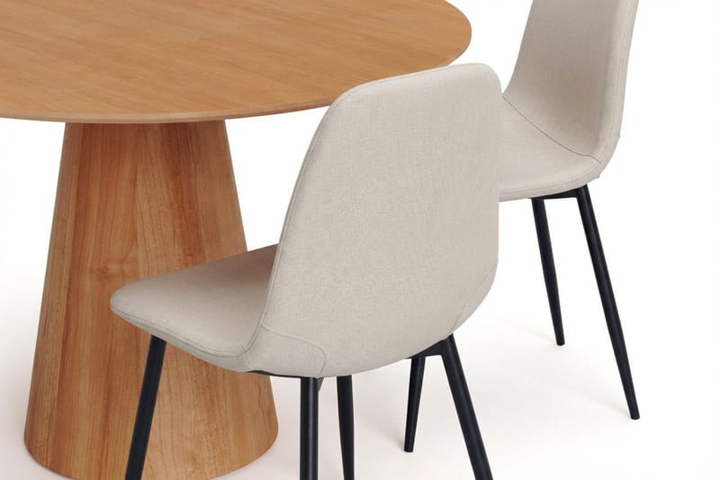 Siena spisegruppe rund 110 cm eg med 4 Nibe spisebordsstole - Eg - Møbler - Borde - Spisebordssæt