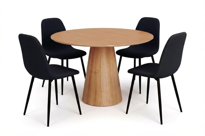 Siena spisegruppe rund 110 cm eg med 4 Nibe spisebordsstole, Eg