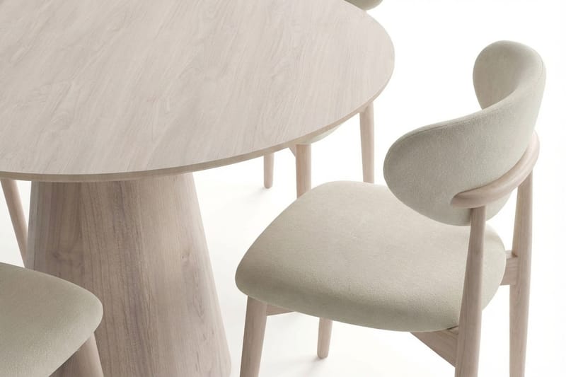 Siena spisegruppe rund 110 cm hvidlakeret med 4 Molly spisestole - Hvidolieret - Møbler - Borde - Spisebordssæt