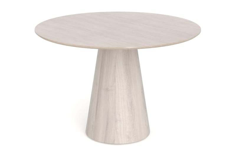 Siena spisegruppe rund 110 cm hvidlaseret med 4 Build-spisestole - Hvidlaseret/Natur/krom - Møbler - Borde - Spisebordssæt