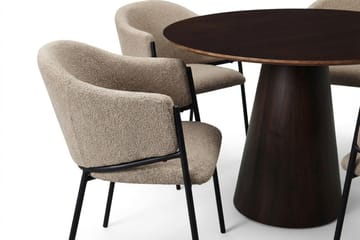 Siena spisegruppe rund 110 cm røget eg med 4 Filip spisestole - Røget eg - Møbler - Borde - Spisebordssæt