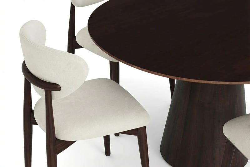 Siena spisegruppe rund 110 cm røget eg med 4 Molly spisestole - Røget eg - Møbler - Borde - Spisebordssæt