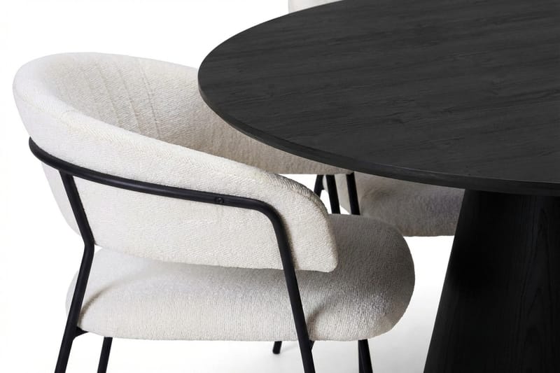 Siena spisegruppe rund 110 cm sort med 4 Karol spisestole - Sort - Møbler - Borde - Spisebordssæt