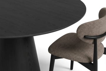 Siena spisegruppe rund 110 cm sort med 4 Molly spisestole - Sortbejdset eg - Møbler - Borde - Spisebordssæt