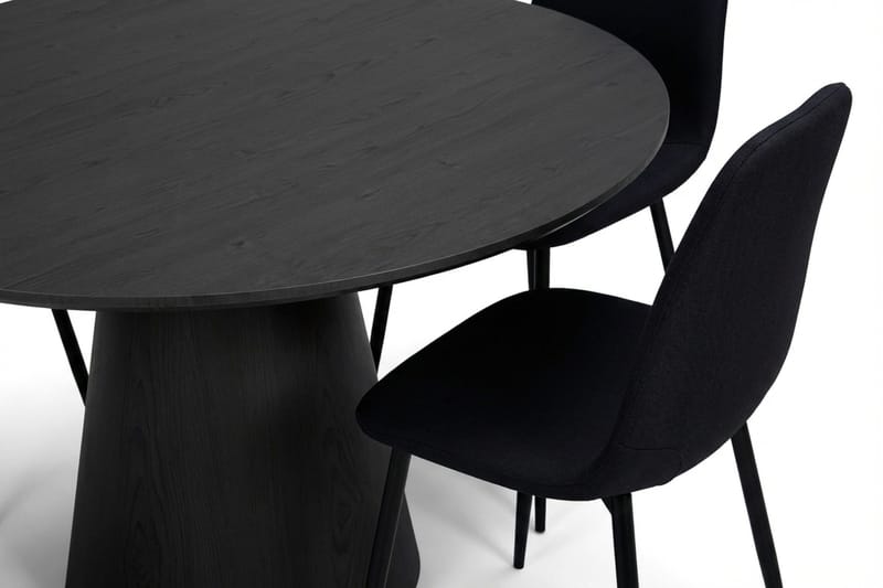 Siena spisegruppe rund 110 cm sort med 4 Nibe spisebordsstole - Sort - Møbler - Borde - Spisebordssæt