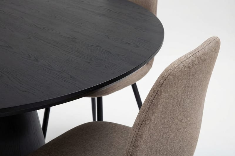 Siena spisegruppe rund 110 cm sort med 4 Nibe spisebordsstole - Sort - Møbler - Borde - Spisebordssæt
