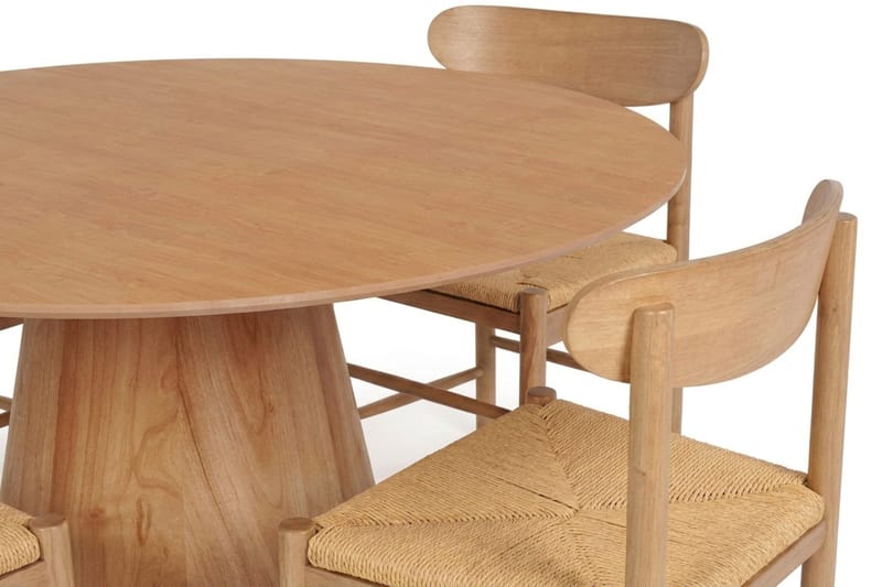 Siena Spisegruppe rund 130 cm Eg med 6 Malte Spisestole - Møbler - Borde - Spisebordssæt
