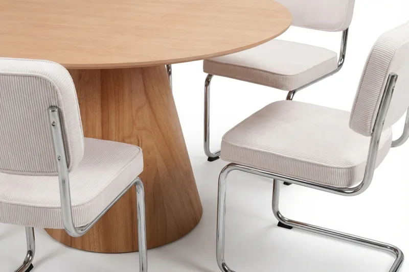 Siena spisegruppe rund 130 cm eg med 6 Milva spisestole - Eg - Møbler - Borde - Spisebordssæt