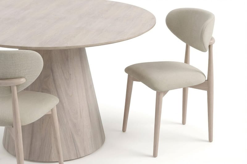 Siena spisegruppe rund 130 cm hvidlakeret med 6 Molly spisestole - Hvidolieret - Møbler - Borde - Spisebordssæt