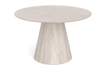 Siena spisegruppe rund 130 cm hvidlaseret med 6 Build spisestole - Hvidbejdset eg - Møbler - Borde - Spisebordssæt