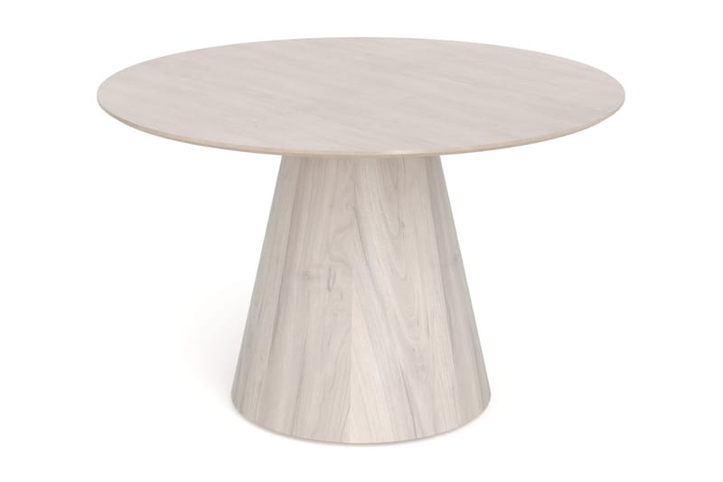 Siena spisegruppe rund 130 cm hvidlaseret med 6 Build spisestole - Hvidlaseret/Natur/krom - Møbler - Borde - Spisebordssæt