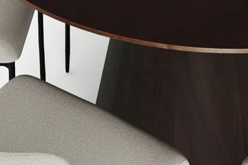 Siena spisegruppe rund 130 cm røget eg med 6 Elsie spisestole - Røget eg/Beige - Møbler - Borde - Spisebordssæt