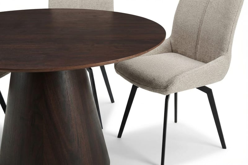 Siena spisegruppe rund 130 cm røget eg med 6 Mora spisestole - Røget eg - Møbler - Borde - Spisebordssæt