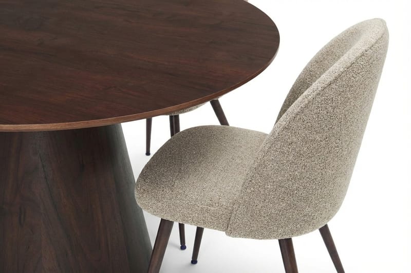 Siena spisegruppe rund 130 cm røget eg med 6 Nibe Plus spisestole - Røget eg - Møbler - Borde - Spisebordssæt