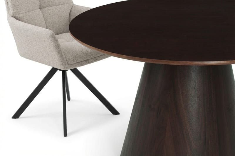 Siena spisegruppe rund 130 cm røget eg med 6 Torsby spisestole - Røget eg - Møbler - Borde - Spisebordssæt