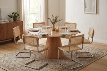 Siena spisegruppe rund 150 cm eg med 6 Build spisestole - Eg - Møbler - Borde - Spisebordssæt