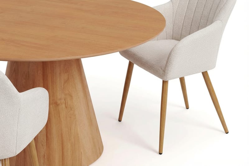 Siena spisegruppe rund 150 cm eg med 6 Filippa spisestole - Eg - Møbler - Borde - Spisebordssæt