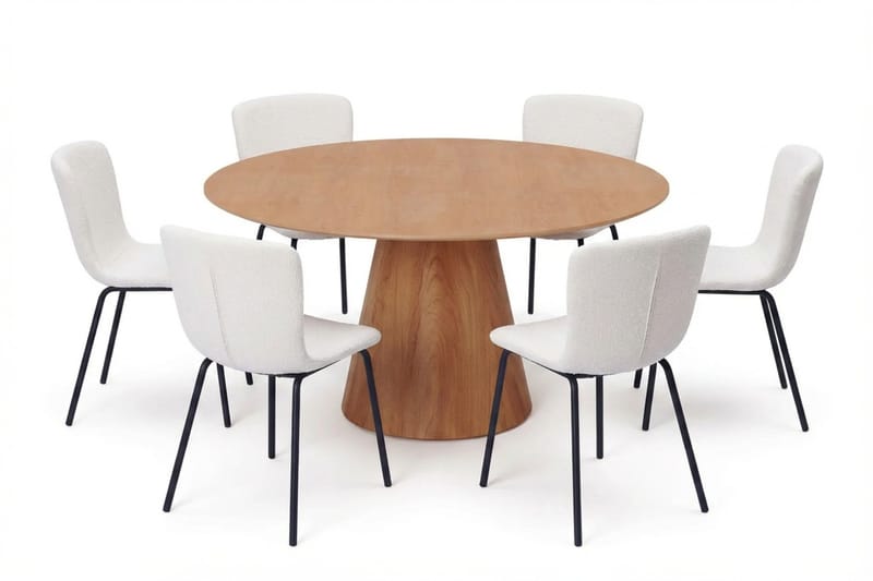 Siena spisegruppe rund 150 cm Eg med 6 Katy spisestole - Eg - Møbler - Borde - Spisebordssæt