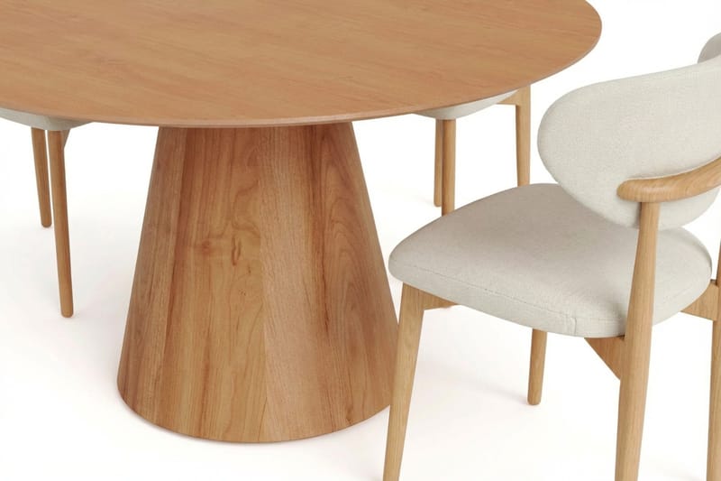 Siena spisegruppe rund 150 cm eg med 6 Molly spisestole - Eg - Møbler - Borde - Spisebordssæt