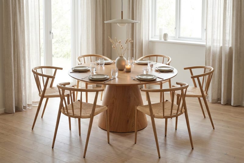 Siena spisegruppe rund 150 cm eg med 6 Winston spisestole - Eg - Møbler - Borde - Spisebordssæt