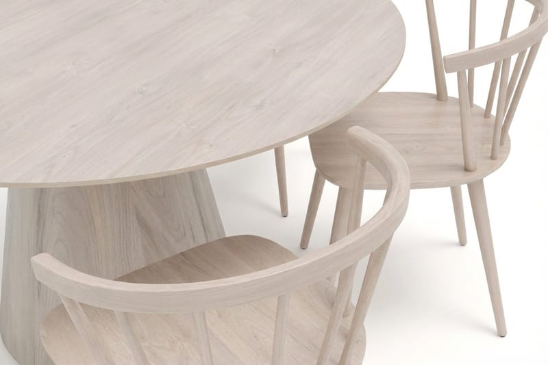 Siena spisegruppe rund 150 cm hvidlakeret med 6 Tyrö spisebordsstole - Hvidolieret - Møbler - Borde - Spisebordssæt