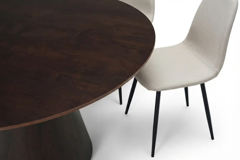 Siena spisegruppe rund 150 cm røget eg med 6 Nibe spisestole - Røget eg - Møbler - Borde - Spisebordssæt