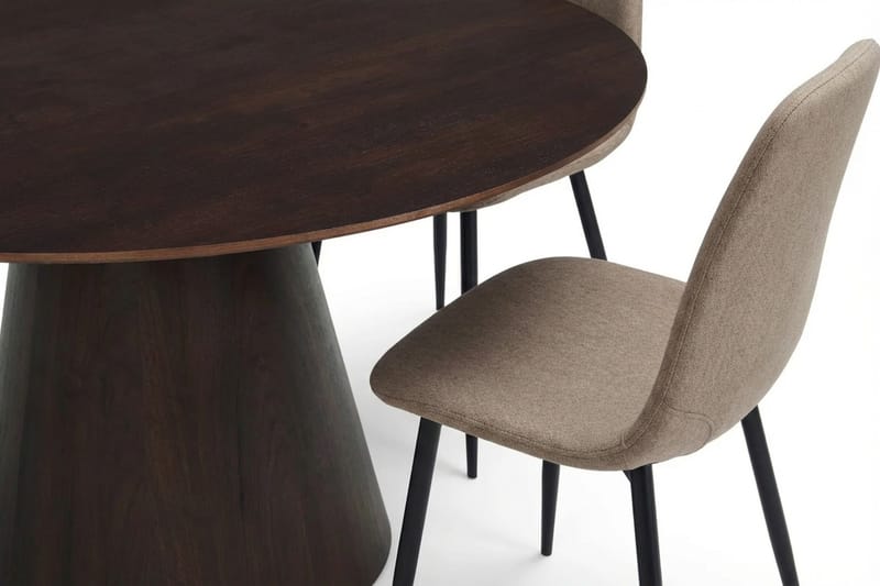 Siena spisegruppe rund 150 cm røget eg med 6 Nibe spisestole - Røget eg - Møbler - Borde - Spisebordssæt