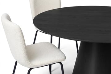 Siena spisegruppe rund 150 cm Sort med 6 Katy spisestole - Sortbejdset eg - Møbler - Borde - Spisebordssæt