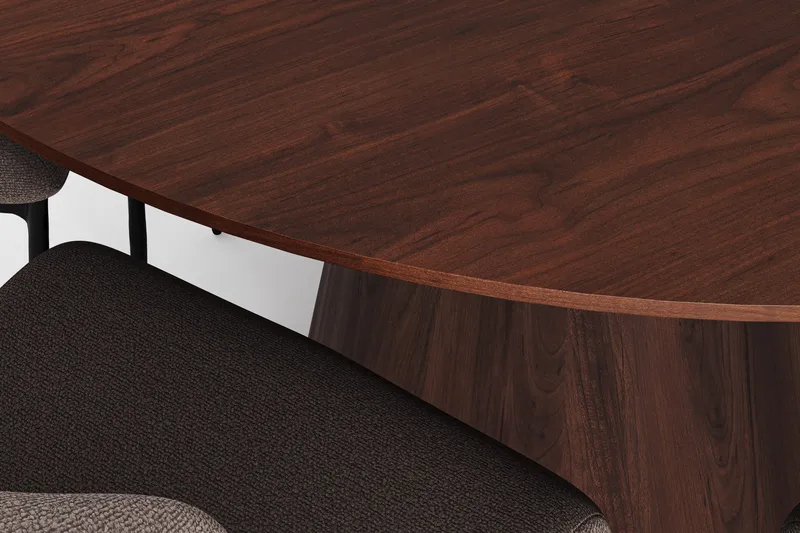 Siena spisegruppe rund 150 cm valnød med 6 Elsie spisestole - Valnød/Grå - Møbler - Borde - Spisebordssæt