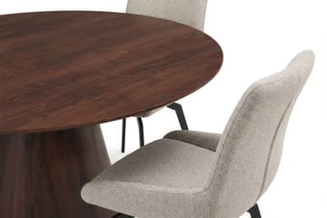 Siena spisegruppe rund 150 cm Valnød med 6 Mora spisestole - Valnød - Møbler - Borde - Spisebordssæt