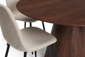 Siena spisegruppe rund 150 cm valnød med 6 Nibe spisestole - Valnød - Møbler - Borde - Spisebordssæt