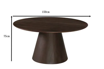 Siena Stort Spisebord Rundt 150 cm Finér - Røget eg - Møbler - Borde - Spisebord og køkkenbord