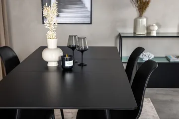 Silar rektangulært spisebordssæt 120-160 cm med 4 Polar spisebordsstole - sort - Møbler - Borde - Spisebordssæt