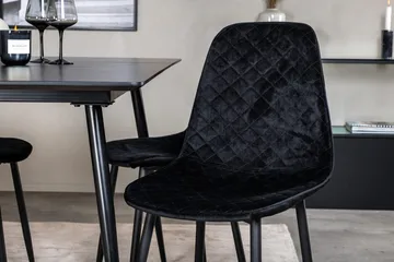 Silar rektangulært spisebordssæt 120-160 cm med 4 Polar spisebordsstole - sort - Møbler - Borde - Spisebordssæt