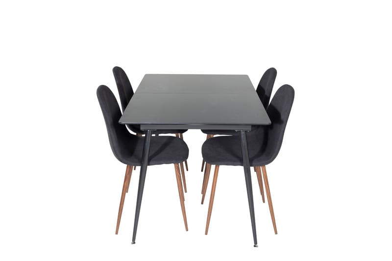 Silar Spisegruppe Udtrækbar 120 cm Rektangulær med 4 Polar stole - Svart - Møbler - Borde - Spisebordssæt