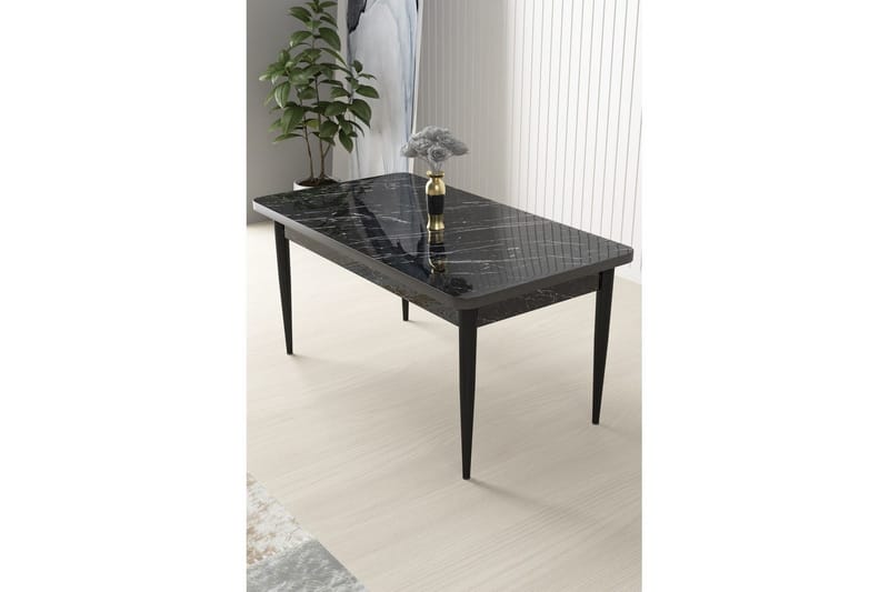 Sivaji Spisebord 110 cm Rektangulær - Sort Marmor/Sort - Møbler - Borde - Spisebord og køkkenbord