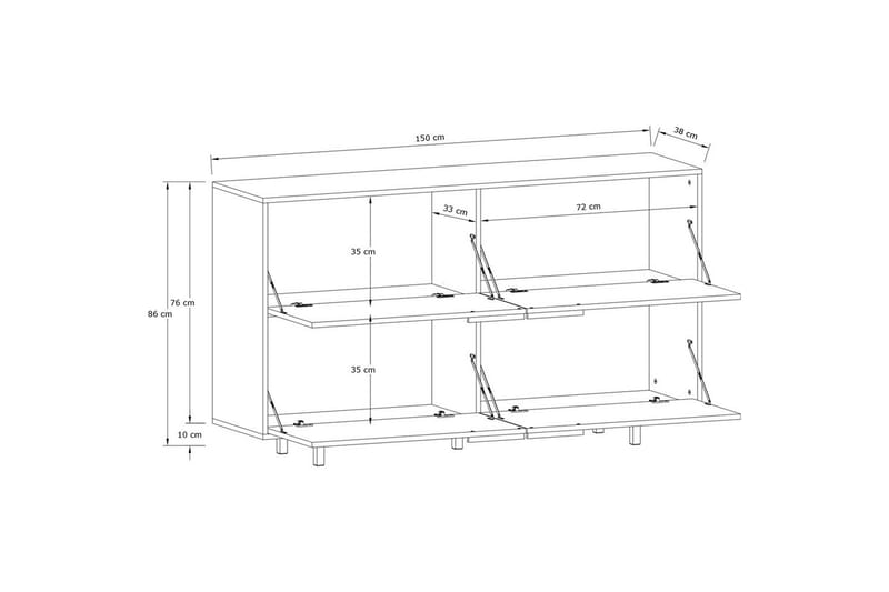 Skænk Alberto Hvid - Hvid - Opbevaring - Opbevaringsmøbler - Skænke & sideboards