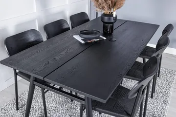 Sleek spisebord 195 cm med udtræk med 6 Polly spisebordsstole - Møbler - Borde - Spisebordssæt