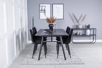Sleek Spisegruppe Udtrækbar 195 cm Rektangulær med 6 Polar stole