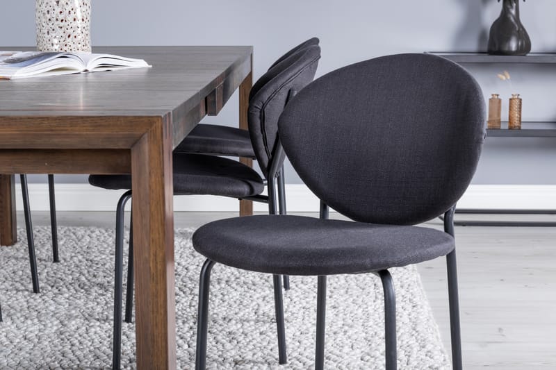 Slider Spisebordssæt Udvideligt 170 cm Rektangulær med 6 Vault Stole - Svart - Møbler - Borde - Spisebordssæt