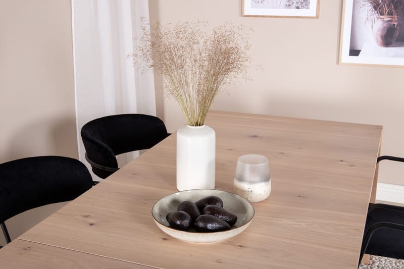 Slider Spisegruppe Udtr ækbar 170 cm Rektangulær med 6 Arrow stole - Svart - Møbler - Borde - Spisebordssæt