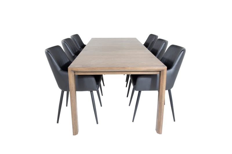 Slider Spisegruppe Udtrækbar 170 cm Rektangulær med 6 Comfort stole, Svart