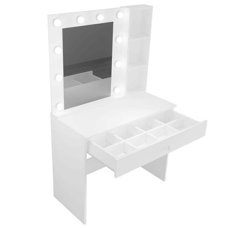 Sminkebord Hanah Home Marlowe (80 x 147 x 42,5 cm) Hvid - Hvid - Møbler - Borde - Sminkebord & konsolbord