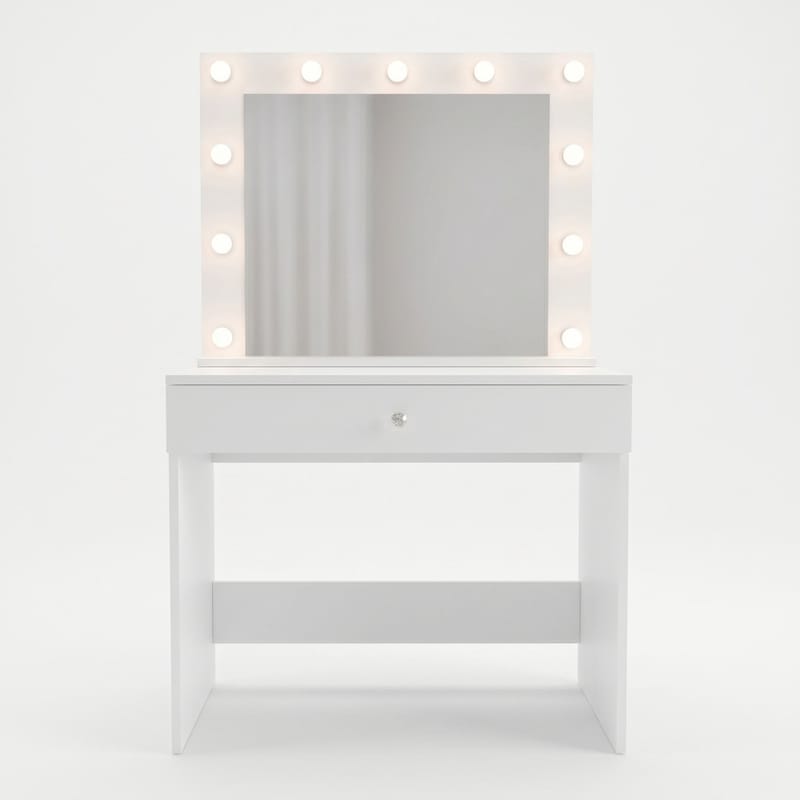 Sminkebord Hanah Home Monaire (80 x 147 x 42,5 cm) Hvid - Hvid - Møbler - Borde - Sminkebord & konsolbord
